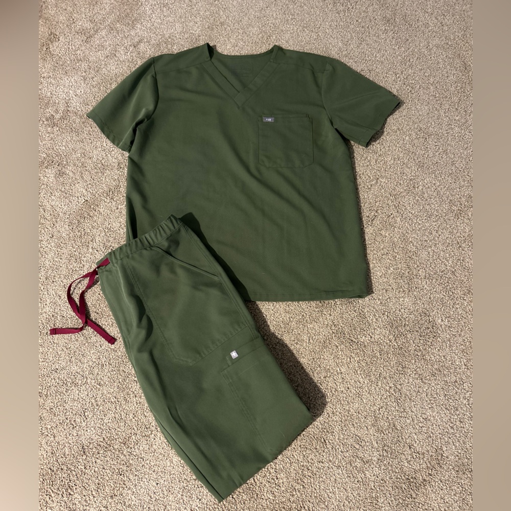 Figs Olive Green Scrub Set